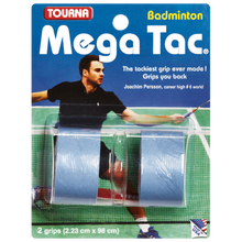 Lade das Bild in den Galerie-Viewer, Tourna Badminton Mega Tac Overgrip – 2er Pack (Weiß, Blau & Schwarz)
