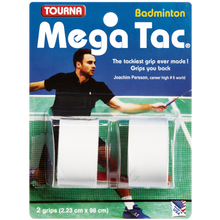Lade das Bild in den Galerie-Viewer, Tourna Badminton Mega Tac Overgrip – 2er Pack (Weiß, Blau & Schwarz)