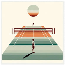 Lade das Bild in den Galerie-Viewer, &quot;Sunset Game - A Tennis Court&#39;s&quot; Premium Poster aus mattem Papier mit Holzrahmen
