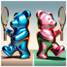 Load image into Gallery viewer, &quot;Match Point Marvels: Gummy Bears Tennis Duel&quot; Premium Poster auf mattem Papier
