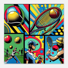 Lade das Bild in den Galerie-Viewer, &quot;Dynamic Rally - Pop Art Tennis&quot; Premium Poster auf mattem Papier
