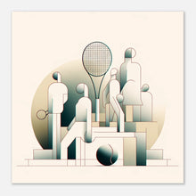 Lade das Bild in den Galerie-Viewer, &quot;Cubist Courtside – Abstract Tennis Art&quot; - Premium Poster auf mattem Papier
