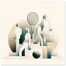 Load image into Gallery viewer, &quot;Cubist Courtside – Abstract Tennis Art&quot; - Premium Poster auf mattem Papier
