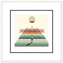 Load image into Gallery viewer, &quot;Sunset Game - A Tennis Court&#39;s&quot; Premium Poster aus mattem Papier mit Holzrahmen
