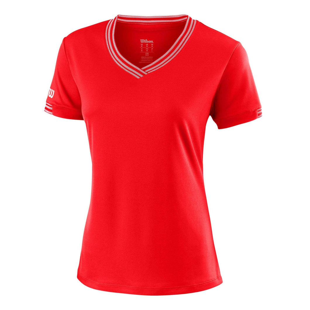 Wilson V Neck Team Womens Rot - Tennisbase Shop