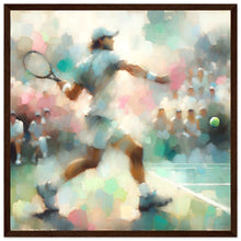 Lade das Bild in den Galerie-Viewer, &quot;Impressionist Match – The Art of Tennis&quot; Premium-Poster aus mattem Papier mit Holzrahmen
