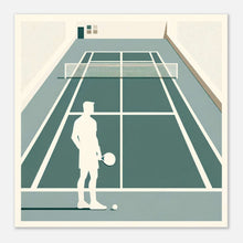 Lade das Bild in den Galerie-Viewer, &quot;Silent Serve – Minimalist Tennis Court Art&quot; Premium Poster auf mattem Papier
