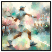Load image into Gallery viewer, &quot;Impressionist Match – The Art of Tennis&quot; Premium-Poster aus mattem Papier mit Holzrahmen
