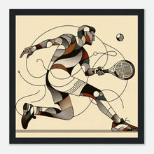 Lade das Bild in den Galerie-Viewer, &quot;Vivid Volley&quot; Premium-Poster aus mattem Papier mit Holzrahmen
