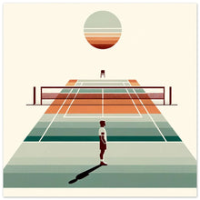 Lade das Bild in den Galerie-Viewer, &quot;Sunset Game - A Tennis Court&#39;s Serenity&quot; - Premium Poster auf mattem Papier
