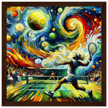 Lade das Bild in den Galerie-Viewer, &quot;Court Vortex - The Tennis Tempest&quot; Premium-Poster aus mattem Papier mit Holzrahmen
