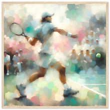 Lade das Bild in den Galerie-Viewer, &quot;Impressionist Match – The Art of Tennis&quot; Premium-Poster aus mattem Papier mit Holzrahmen
