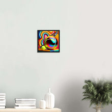 Lade das Bild in den Galerie-Viewer, &quot;Psychedelic Spin - Tennis in Vivid Color&quot; Premium-Poster aus mattem Papier mit Holzrahmen
